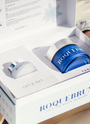 ROQUEBRUN FESTIVE: TAN OUT OF TEN: gradual tan mini's 15ml+100ml