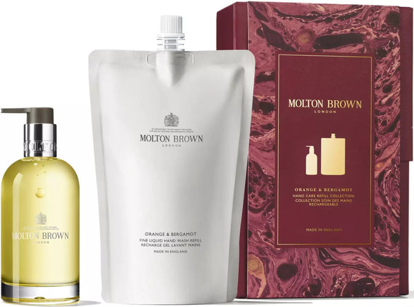 Molton Brown Orange &amp; Bergamot Glass Handwasch- und Nachfüll-Geschenkset