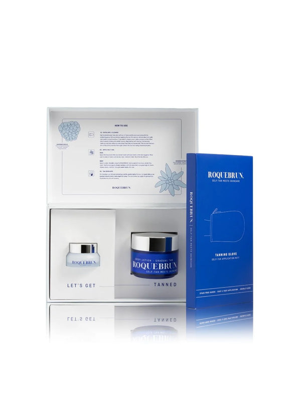 ROQUEBRUN FESTIVE: TAN OUT OF TEN: gradual tan mini's 15ml+100ml