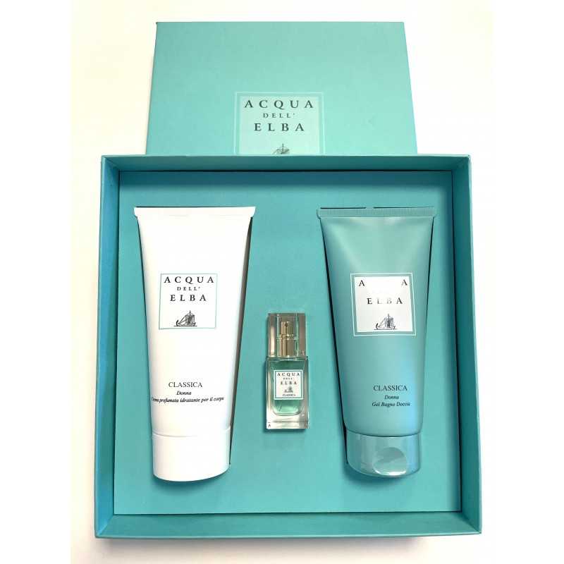 Acqua Dell'Elba Gift Box Classica Women: Eau de parfum 15ml + body cream 200ml + showergel 200ml